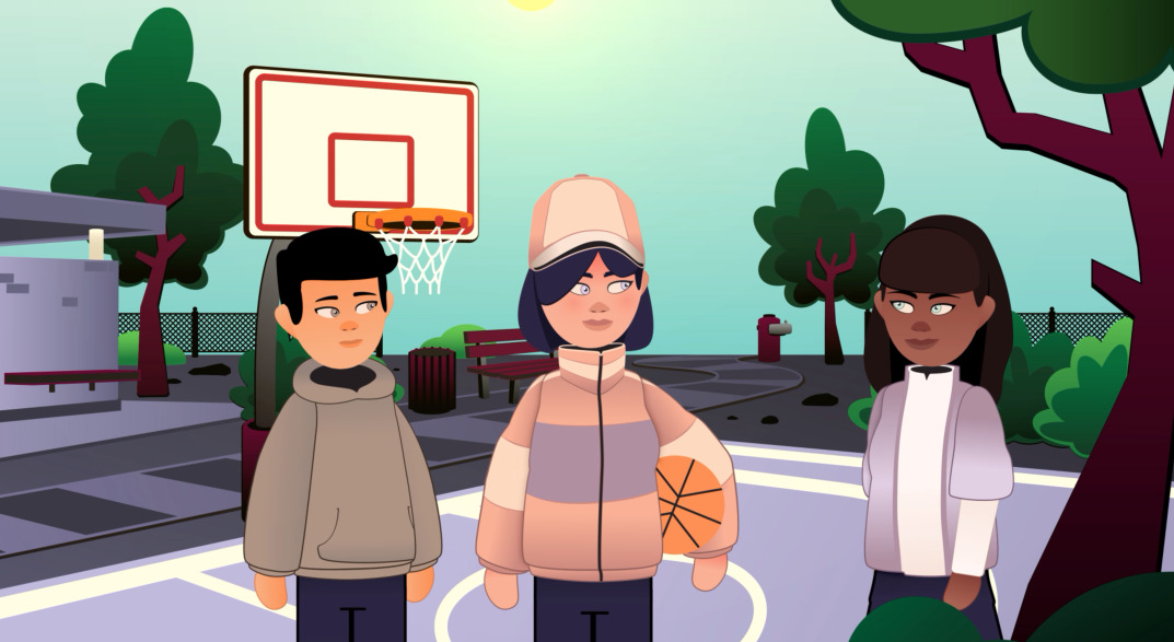 Image d'enfants sur un terrain de basketball - EPAV Média - EPAV Média Capsule Relations interpersonnelles